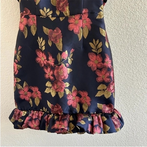 V. Chapman Hollyhock Mini Dress Baroque Rose Floral Brocade NWT - Picture 9 of 12